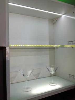 Шкаф бар с LED подсветкой для кухни