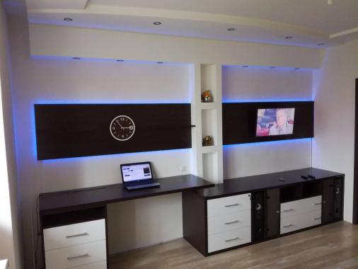Стенка в гостиную комнату с LED подсветкой